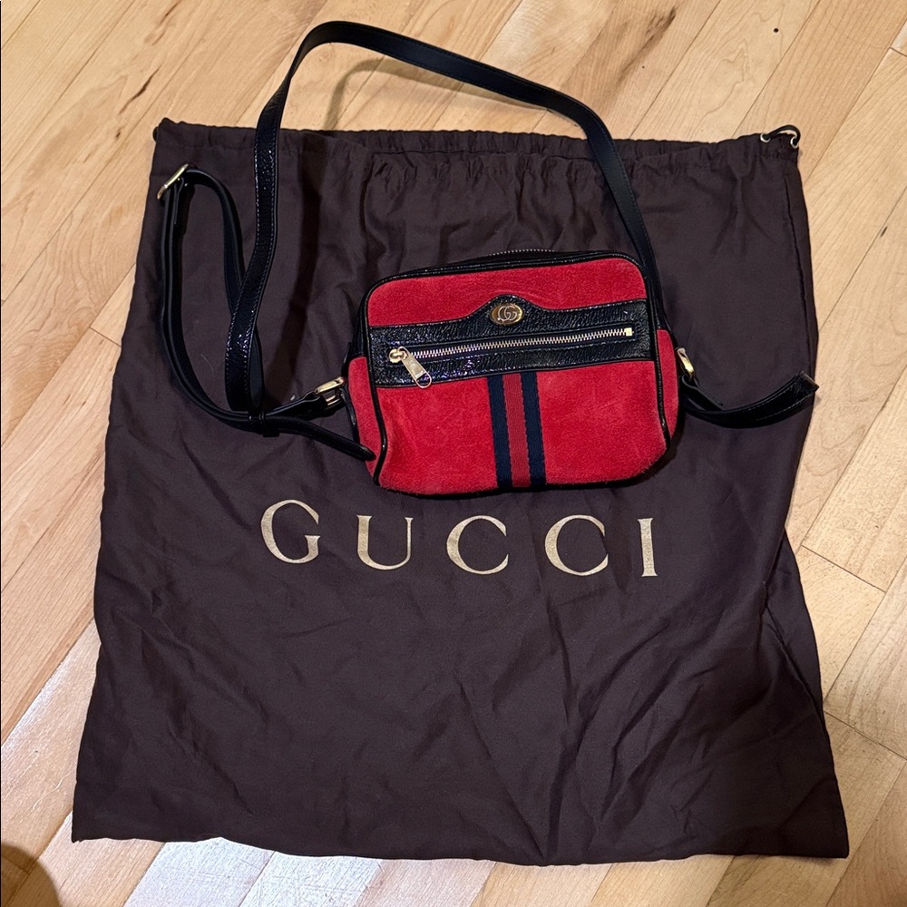 VINTAGE Gucci Ophidia Red Suede Mini‎ Bag ✨